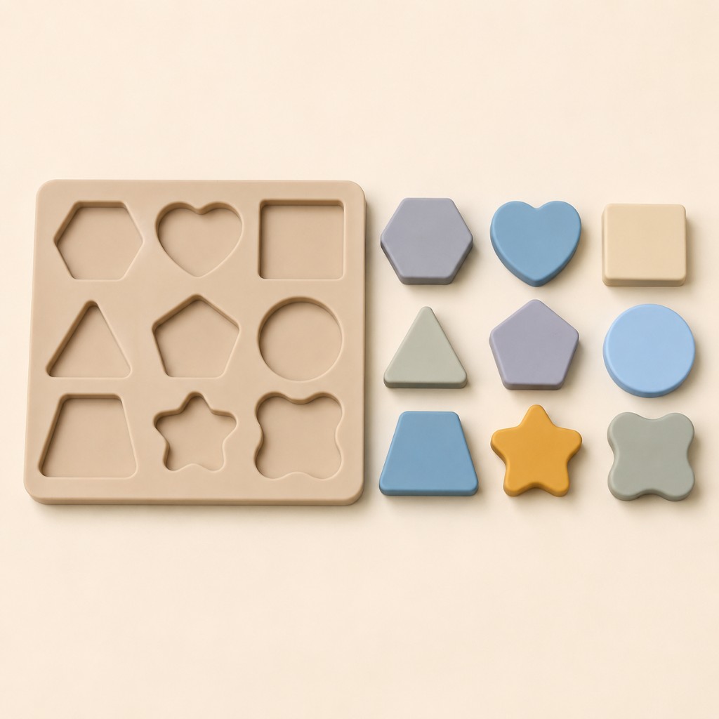 Vormen puzzel met alle vormen naast elkaar